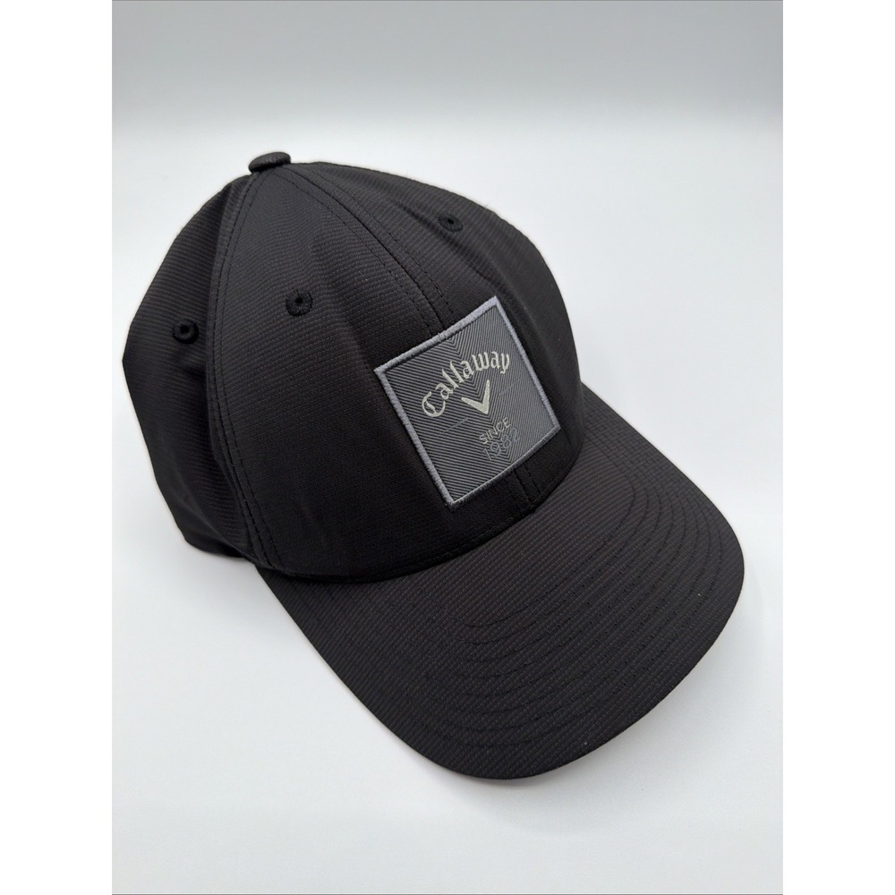 Callaway Golf Hat Black Snapback Adjustable Cap Logo Patch Flexfit 110